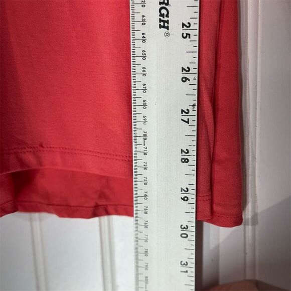 Ava & Viv Coral Pink Button-Front Blouse Tunic Top 3X Lightweight Minimalist - Picture 5 of 7